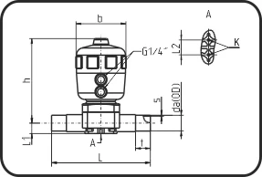 Membranski ventil pneumatski, zatvara se elastičnošću, EPDM/PTFE membrana, čeono + IR + HPF zavarivanje, PVDF UHP prirodna – kod 341.0