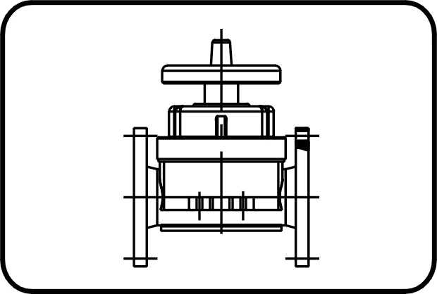 Membranski ventil, ručno upravljanje, EPDM/PTFE membrana, prirubnički priključak, PVDF UHP prirodna – kod 342.20