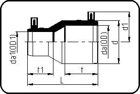 E-redukcija koncentrična, MOP voda 16bar/gas 10bar, W/P-TW, brizganje, elektrofuzija, PE 100-RC crna – kod 177