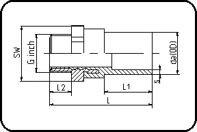 Čelik R-spoljašnji navoj za E-adapter, W/P-TW, brizganje, elektrofuzija, PE 100-RC crna – kod 181.1