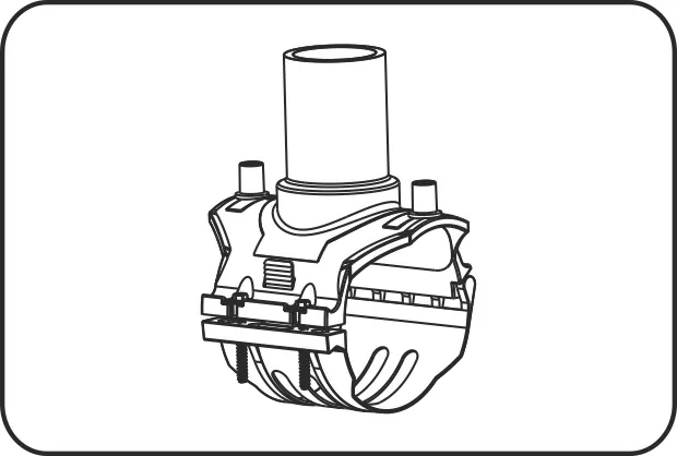 Spigot sedlo, MOP voda 16bar/gas 10bar, W/P-TW, brizganje, elektrofuzija, PE 100-RC crna – kod 288