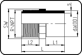 Adapter muški navoj, R-navoj, brizganje, čeono + IR + HPF zavarivanje, PVDF UHP prirodna – kod 033
