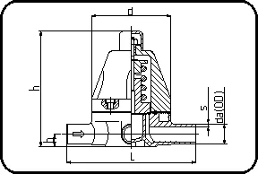 Sigurnosni ventil pritiska V185, PTFE membrana, brizganje, čeono + IR zavarivanje, PVDF UHP prirodna – kod 245